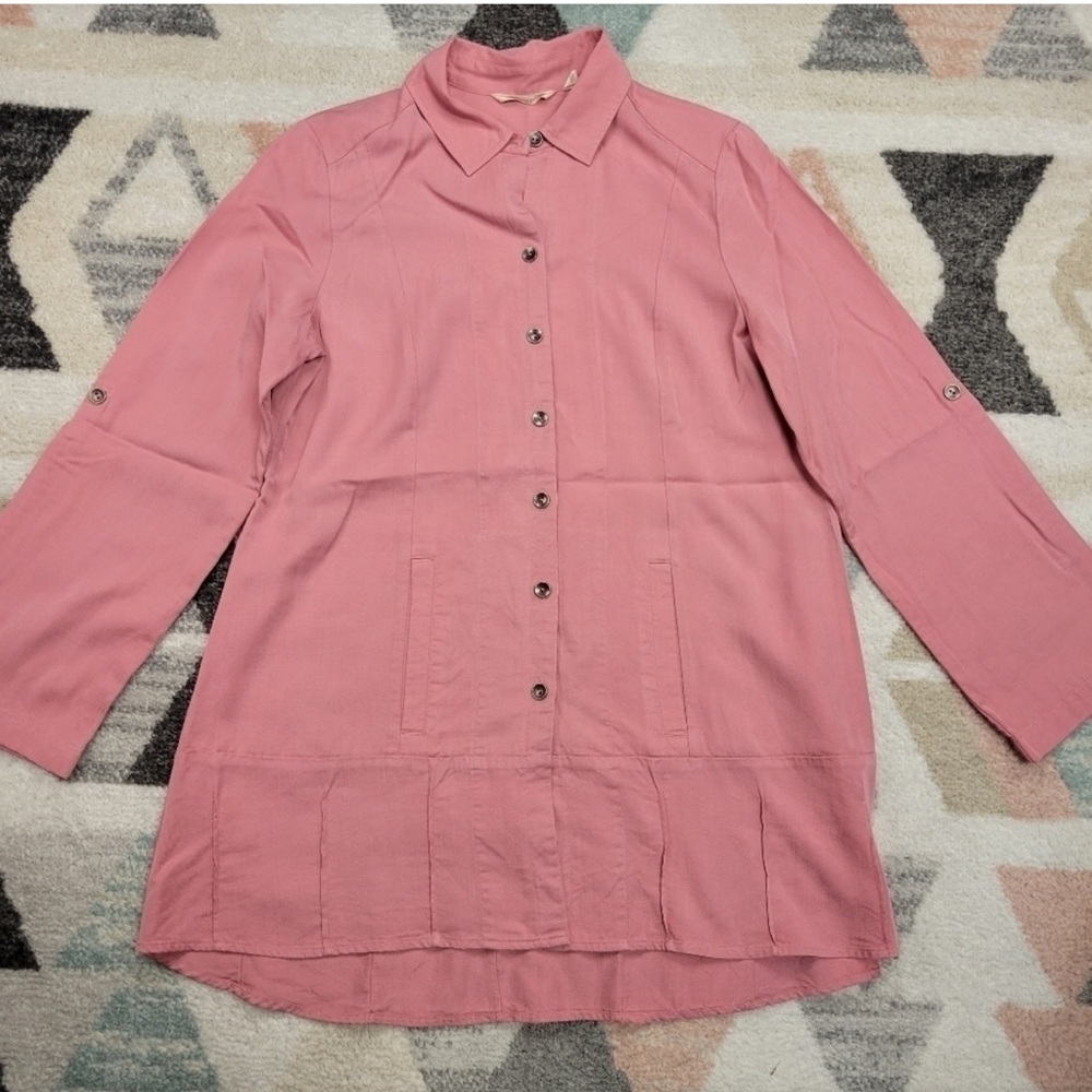Soft Surroundings Rose Button-Up Blouse